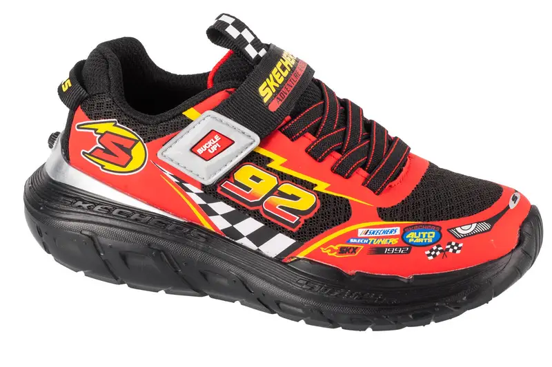 Bambini SKECH TRACKS Sneakers Nero / Nero / Rosso | Skechers