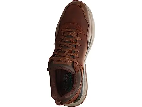 Skechers BENAGO MEN, Scarpa da Camminata Uomo, Pelle Impermeabile Marrone Scuro, 43 EU miniatura 3