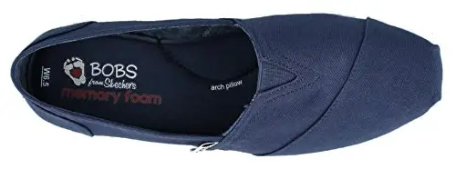 Skechers Bobs - Ballerina da Donna, con Scritta Peace & Love, Colore: Blu miniatura 3