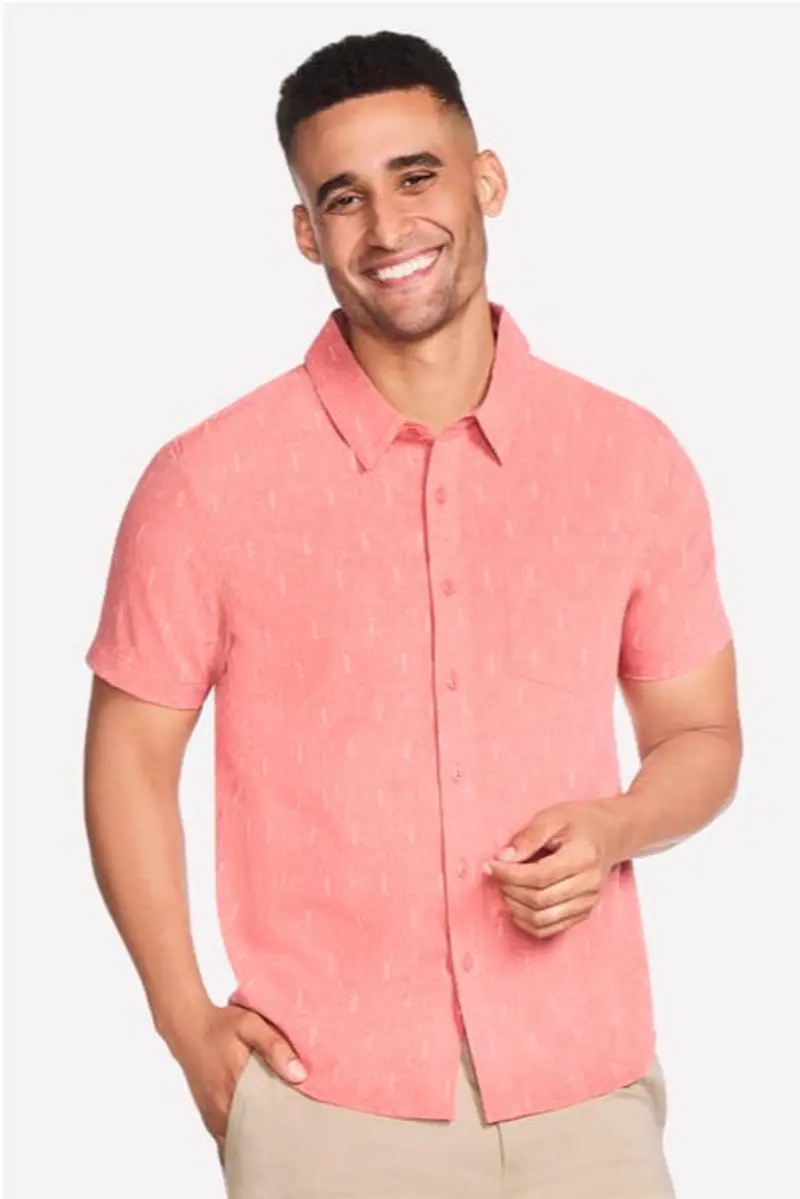 Camicia Skechers The GO WALK Air Printed Short Sleeve Shirt Mattone [MATTONE]