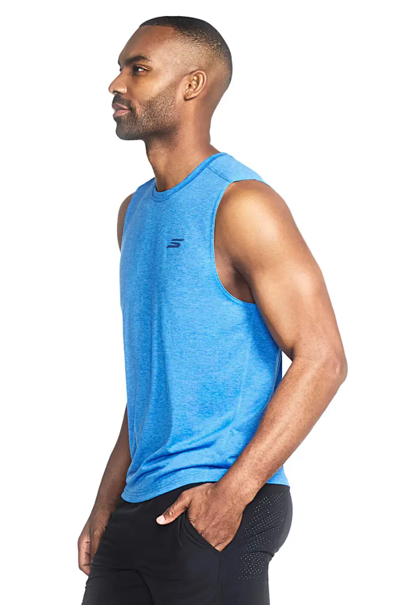 Canotta Turchese Smanicata Skechers GO DRI Charge Muscle Tank [TURCHESE] miniatura 2