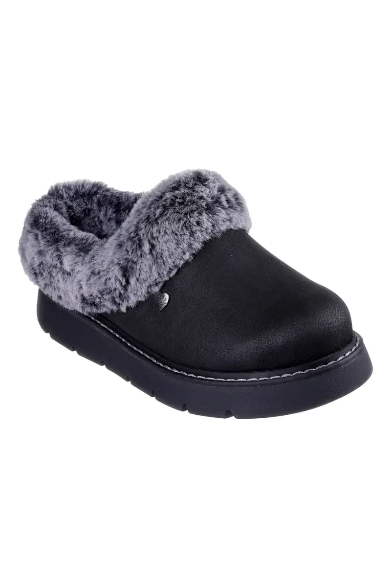 Ciabatte nere con fodera in pelliccia sintetica Skechers Keepsakes Lite Cozy Blend [NERO] miniatura 2