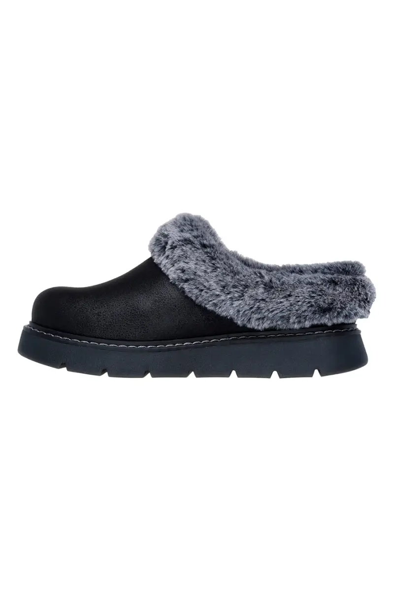 Ciabatte nere con fodera in pelliccia sintetica Skechers Keepsakes Lite Cozy Blend [NERO] miniatura 4