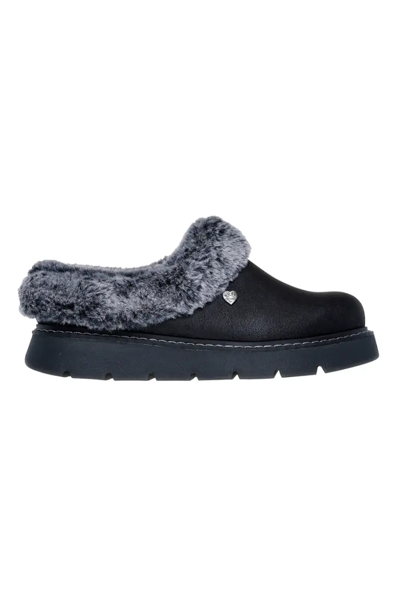Ciabatte nere con fodera in pelliccia sintetica Skechers Keepsakes Lite Cozy Blend [NERO]