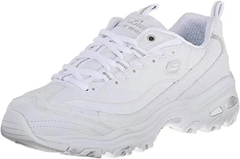 Skechers D'lites Biggest Fan, Sneaker Donna, Bianco White Silver, 37 EU
