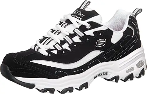 Skechers D'lites Biggest Fan, Sneaker Donna, Black White, 37.5 EU