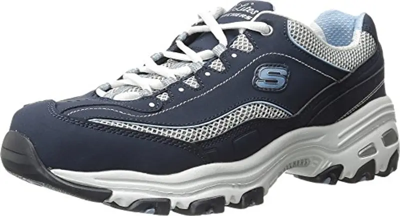 Skechers D'Lites Biggest Fan, Sneaker Donna, Bleu Marine Blanc, 38.5 EU