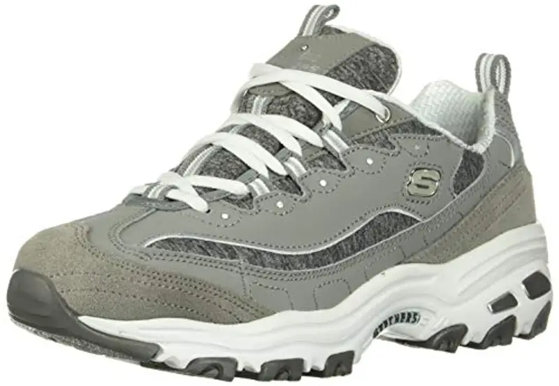 Skechers D'lites Biggest Fan, Sneaker Donna, Grigio Grigio Bianco, 37.5 EU