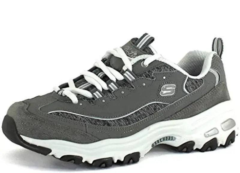 Skechers D'lites Biggest Fan, Sneaker Donna, Grigio Grigio Bianco, 38.5 EU miniatura 2