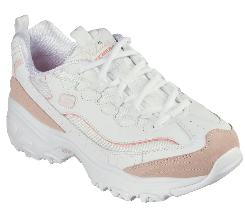 Donna D'LITES NEW HEAT Sneakers Bianco / Bianco / Arancione | Skechers