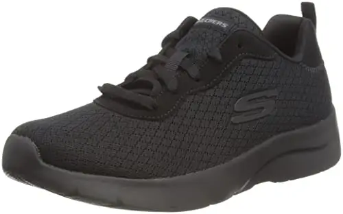 Skechers Dynamight 2.0-eye To Eye, Sneaker Donna, Black Mesh Durabuck Trim, 36.5 EU