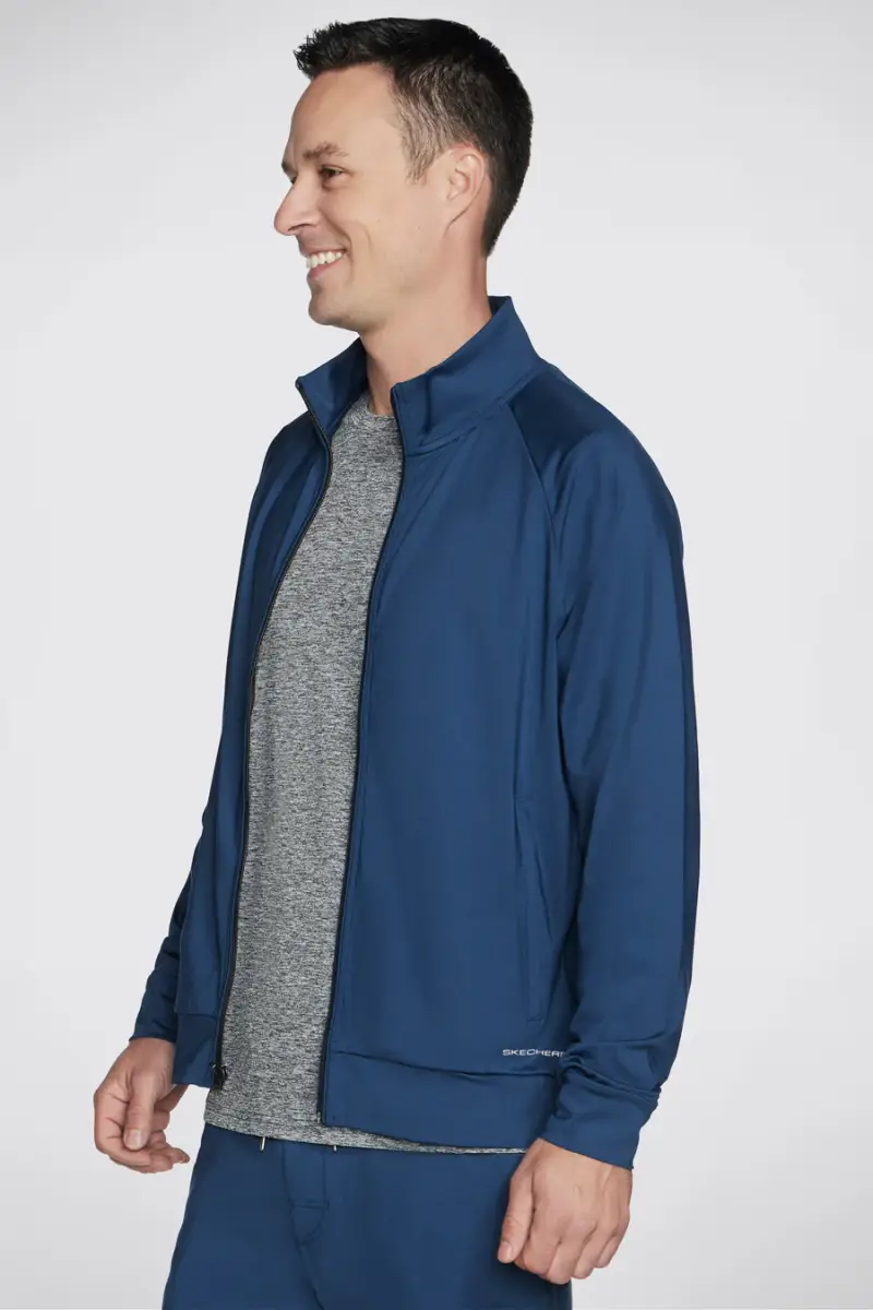 Felpa Blu Senza Cappuccio Con Cerniera Skechers The Hoodless Hoodie Weekend [BLU] miniatura 3