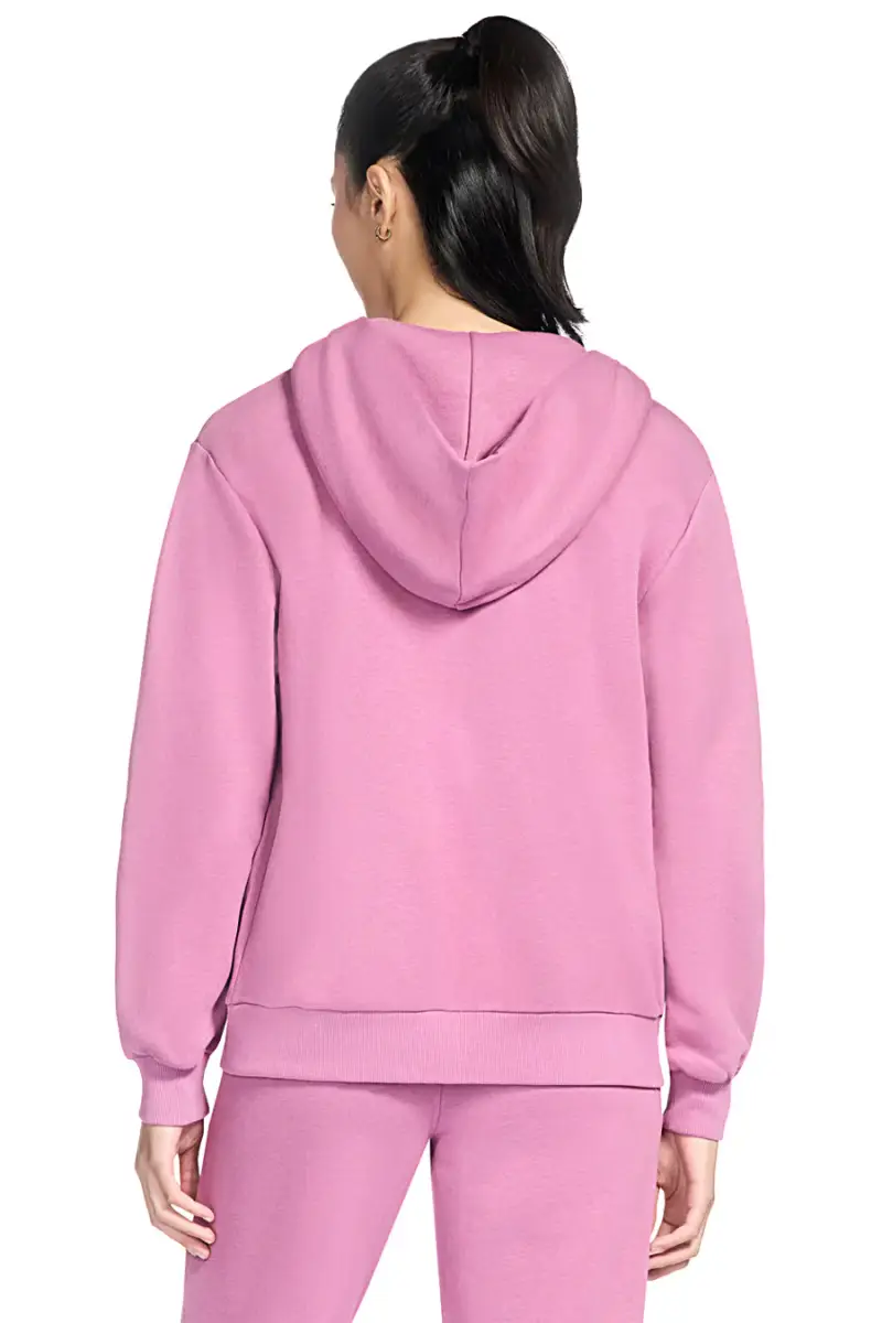 Felpa con cappuccio rosa con zip in tessuto skech-sweats french terry Skechers JA286 [ROSE] miniatura 3