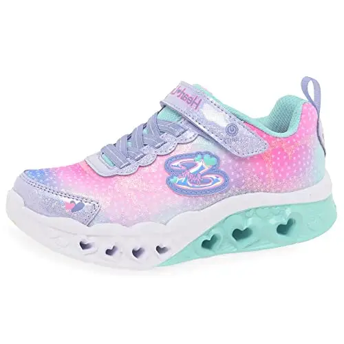 Skechers Flutter Heart Lights Simply Love, Scarpe Bambine e ragazze, Lavender Synthetic Mesh, 32 EU