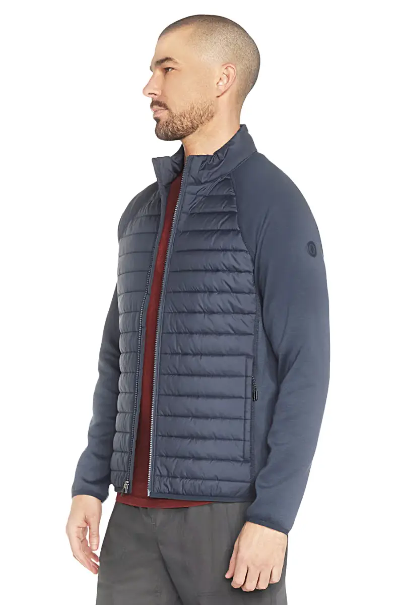 Giacca imbottita blu con maniche in maglia Skechers JA141 [BLUE] miniatura 4