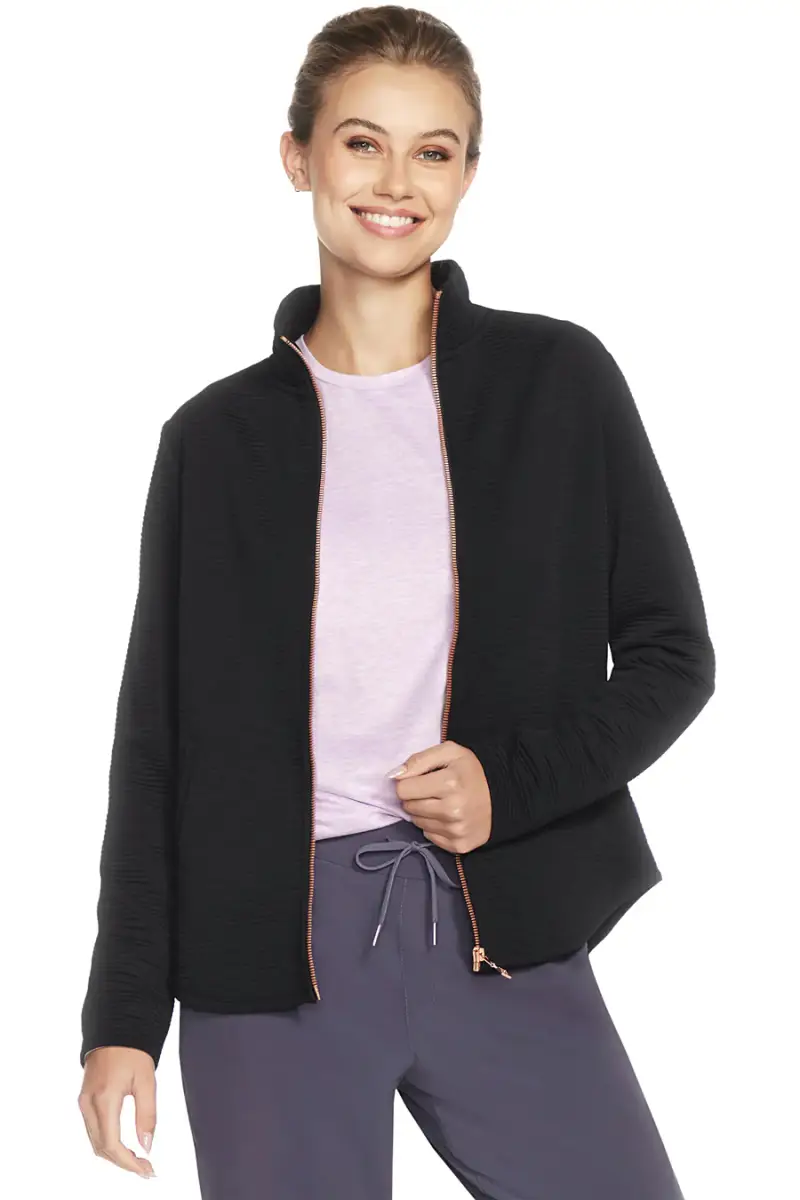 Giacca nera con zip in tessuto riciclato Skechers JA78 [NERO] miniatura 2