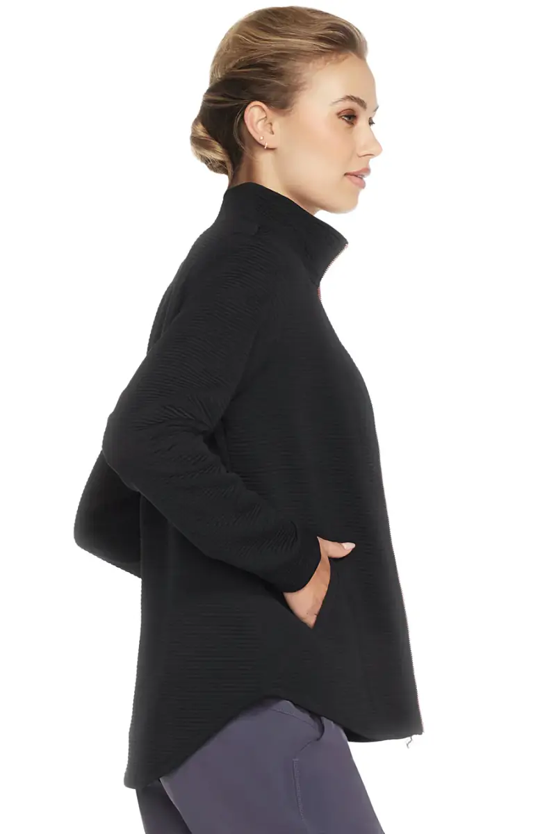 Giacca nera con zip in tessuto riciclato Skechers JA78 [NERO] miniatura 4