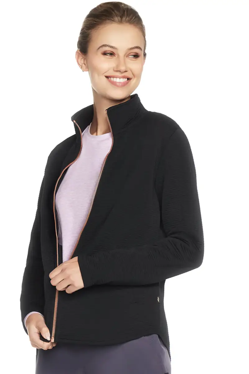 Giacca nera con zip in tessuto riciclato Skechers JA78 [NERO]