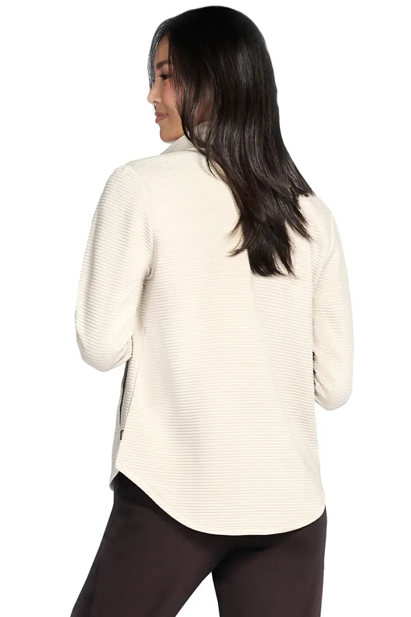 Skechers Giacca panna con zip in tessuto riciclato miniatura 2