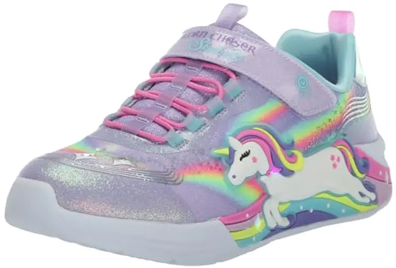 Skechers Girl's Unicorn Chaser Sneaker, Lavanda, 3 UK