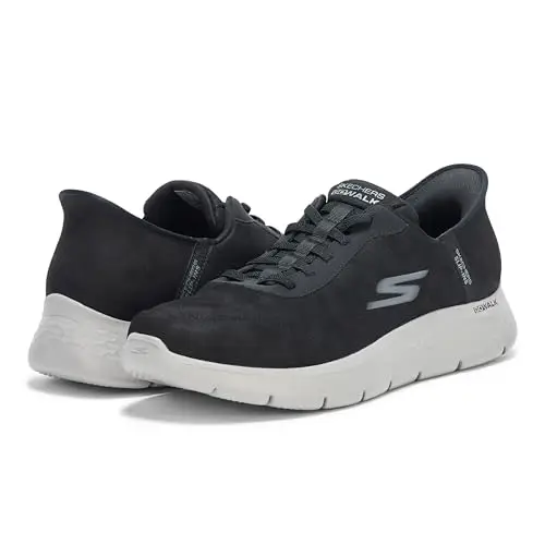 Skechers Go Walk Flex-Smooth Motion Sneaker da Uomo Senza Mani, Nero, 45.5 EU miniatura 3