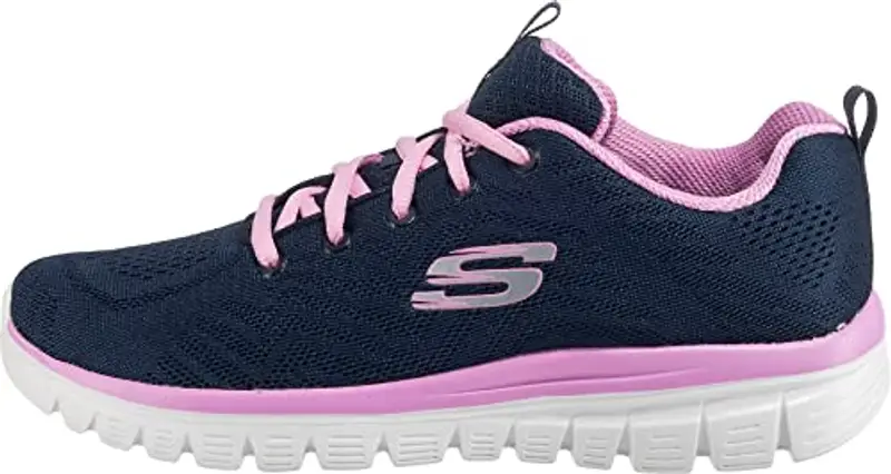 Skechers Graceful Get Connected, Sneaker Donna, Navy Mesh Pink Trim, 35 EU miniatura 2