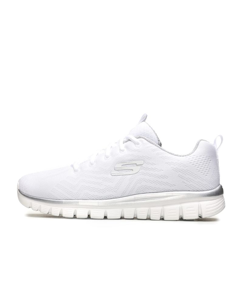 SKECHERS Sneaker Donna Graceful Get Connected - Bianco Argento