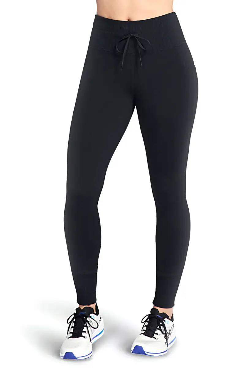 Leggings neri in tessuto go flex con vita regolabile Skechers LG74 [NERO]
