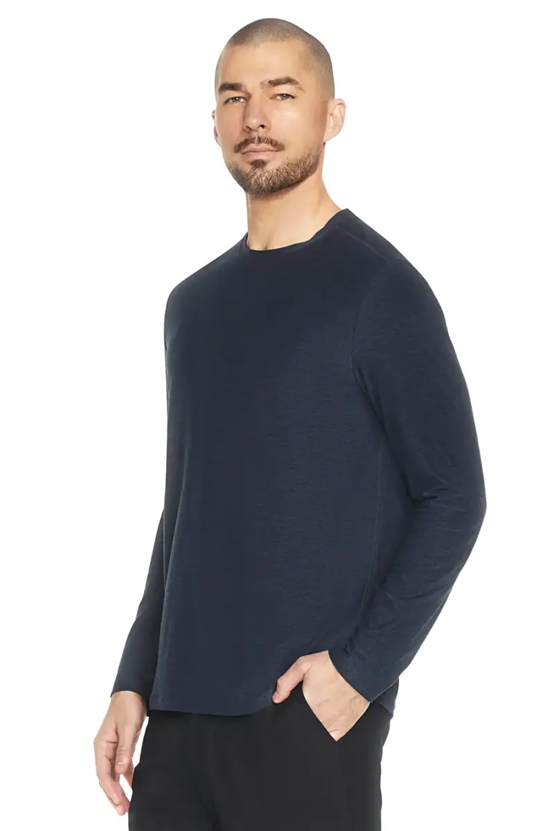 Maglia blu a maniche lunghe in tessuto traspirante Skechers GO DRI All Day [ASFALTO