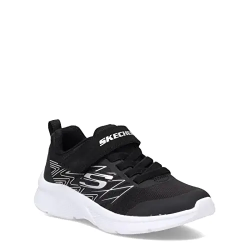 Skechers Microspec Texlor, Sneaker Bambini e ragazzi, Tessuto Nero Finiture In Argento Nero, 27 EU miniatura 2