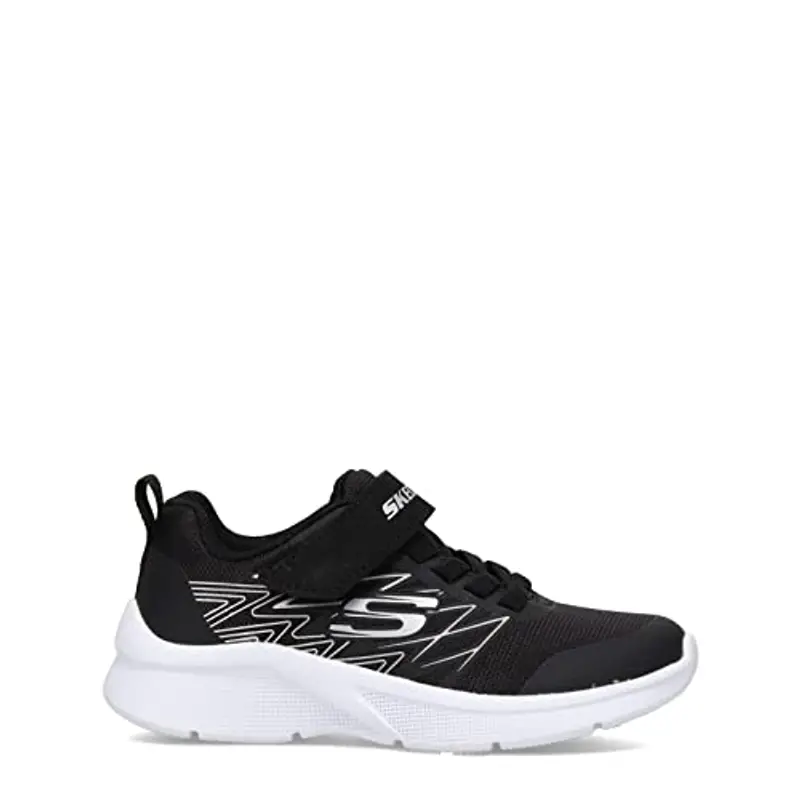 Skechers Microspec Texlor, Sneaker Bambini e ragazzi, Tessuto Nero Finiture In Argento Nero, 29 EU miniatura 3