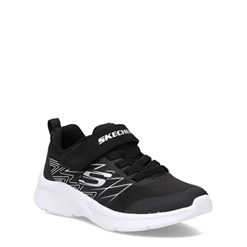 Skechers Microspec Texlor, Sneaker Bambini e ragazzi, Tessuto Nero Finiture In Argento Nero, 33 EU miniatura 2