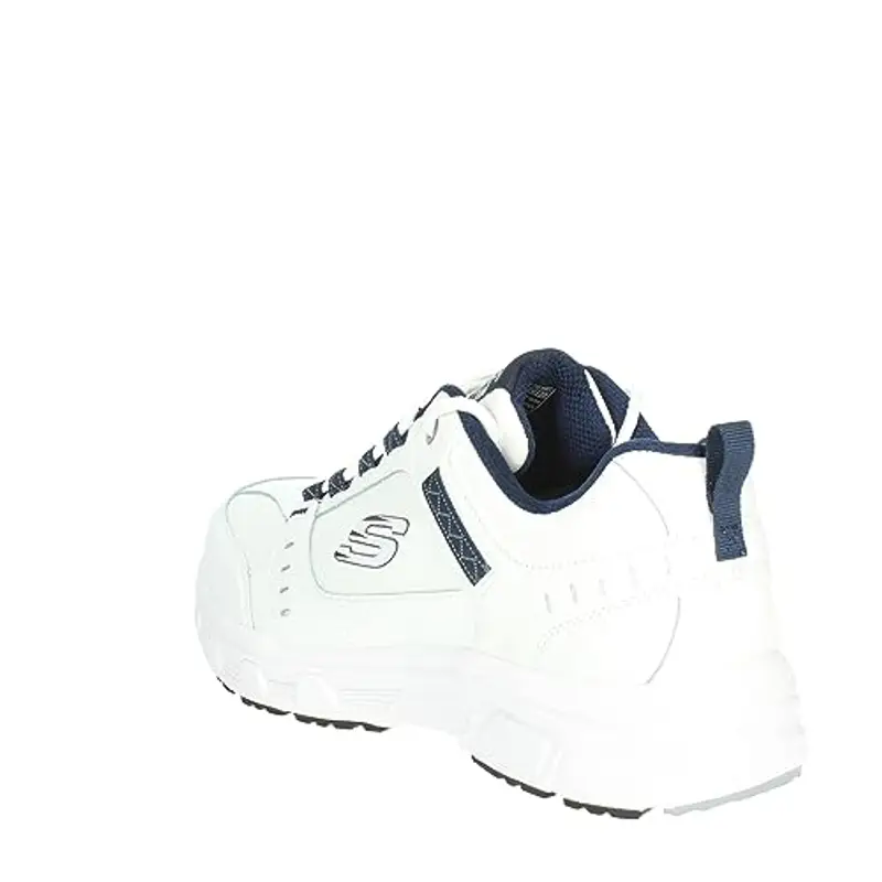 Skechers Oak Canyon Redwick Uomo Formatori, White Leather Synthetic Textile Navy Trim, 46 EU miniatura 2