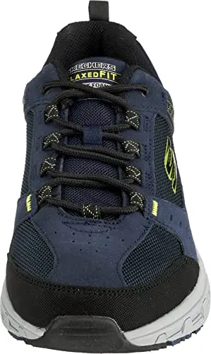 Skechers Oak Canyon, Sneaker Uomo, Navy Leather Pu Mesh Lime Trim, 39 EU miniatura 3
