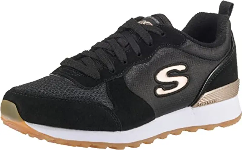 Skechers Og 85 Goldn Gurl, Sneaker a Collo Basso Donna, Black/White/Gold, 35.5 EU