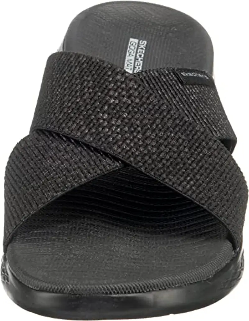 Skechers On-the-go 600, Sandali a Punta Aperta Donna, Nero Black Textile Bbk, 37 EU miniatura 3
