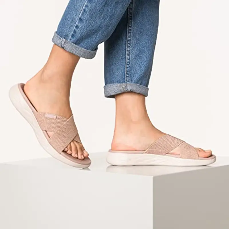 Skechers On-the-go 600, Sandali a Punta Aperta Donna, Rosa Rose Gold Textile Rsgd, 39 EU miniatura 2