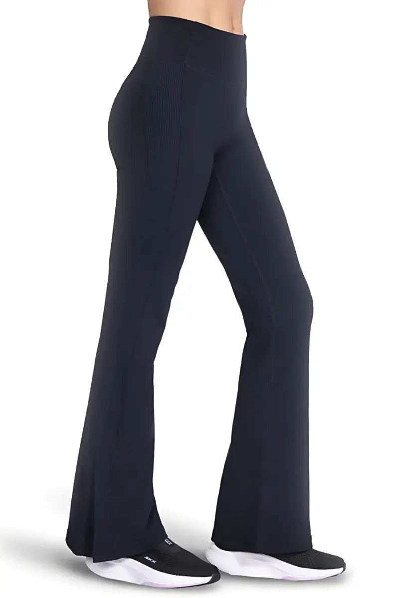 Pantaloni neri a zampa in tessuto GO FLEX™ Skechers PT216 [NERO] miniatura 2