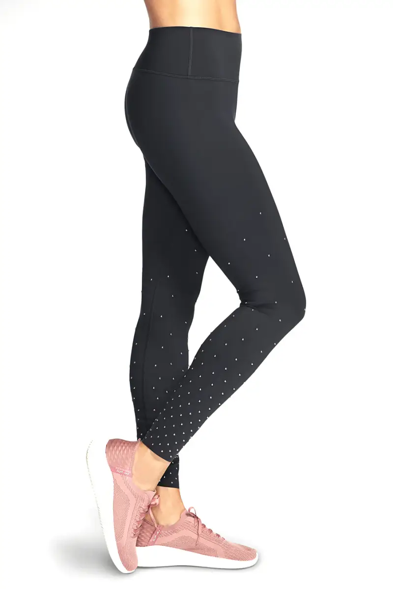 Pantaloni sportivi neri SKECHERS GO WALK Shine FL HW Legging [NERO] miniatura 2