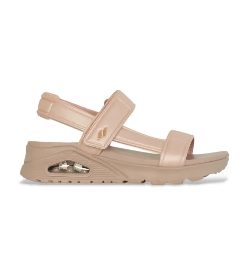 per donna 120016 Sandali beige Uno-Basically Pretty (40), 1 a 3 cm, Velcro, Casual, Nudo