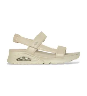 per donna 120016 Sandali Uno-Basically Pretty Off-White (40), Bianco, Beige, 1 a 3 cm, Velcro, Casual