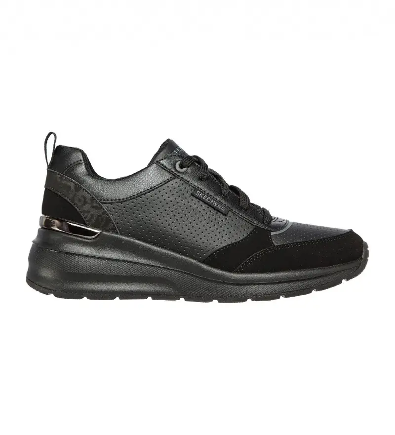 per donna 155616 Billion Sneakers - Macchie sottili nere (36), Nero, 3 a 5cm, Stringhe, Casual, Imitazione cuoio