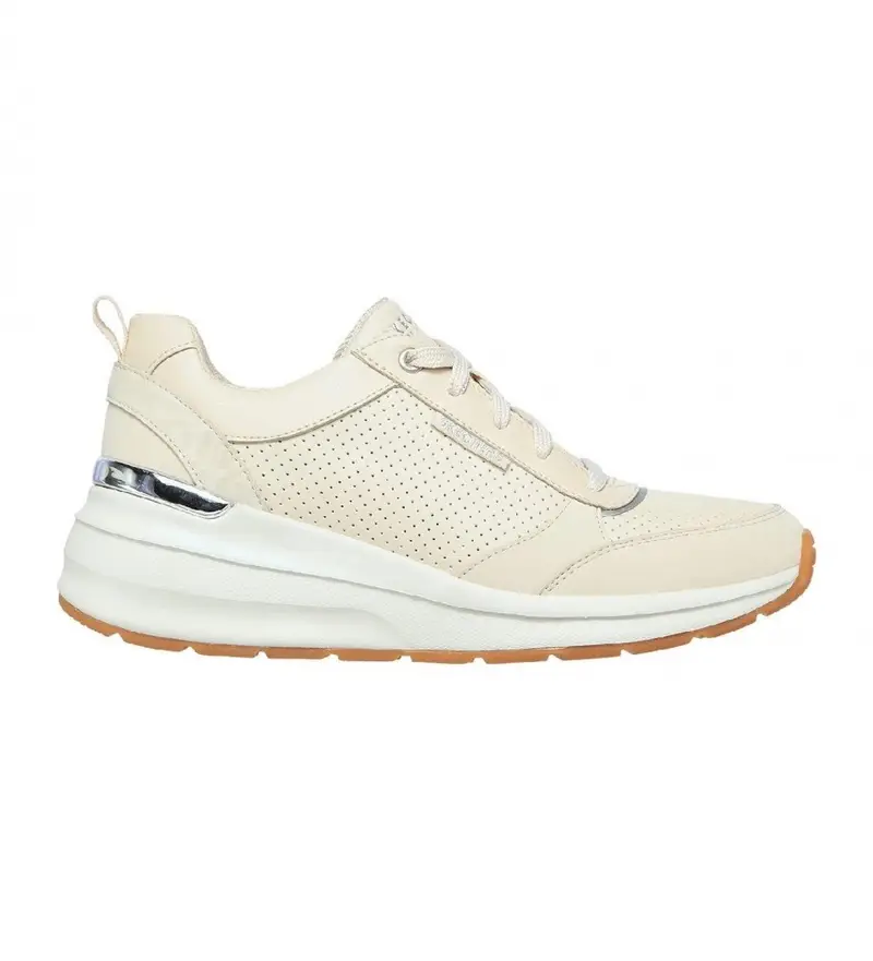 per donna 155616 Billion sneakers - Punti sottili bianco sporco (36), 3 a 5cm, Stringhe, Casual, Imitazione cuoio