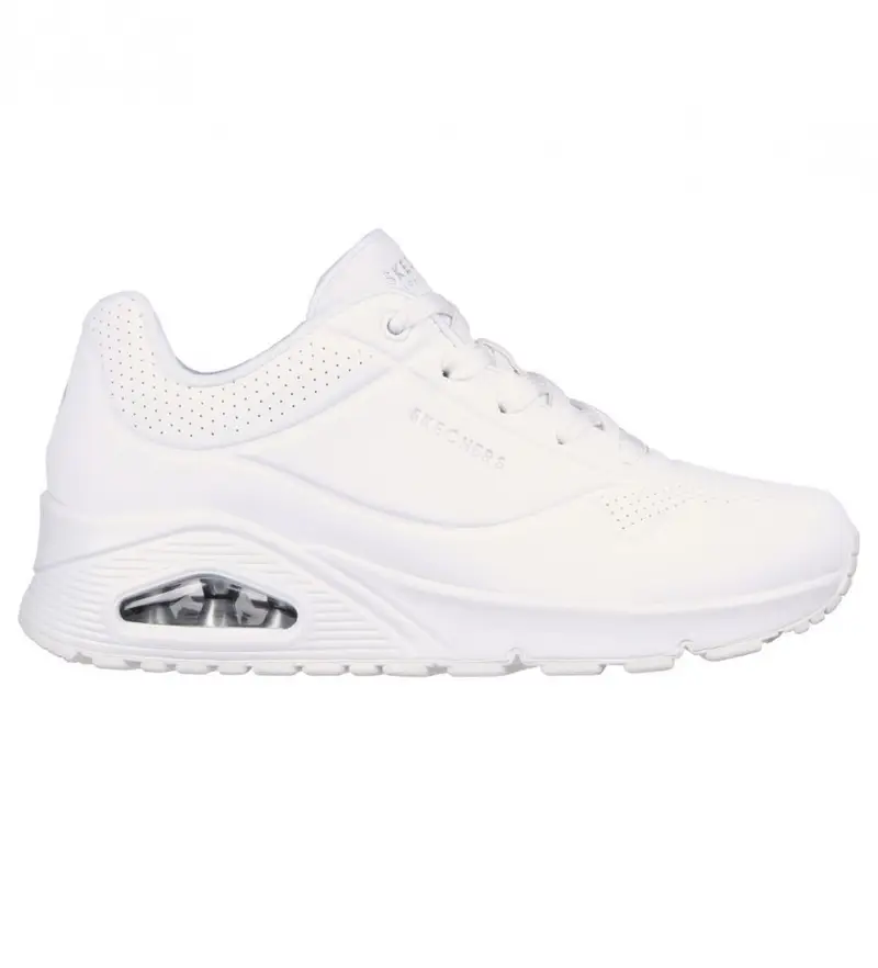 Skechers Sneaker casual donna bianca in pelle con stringhe