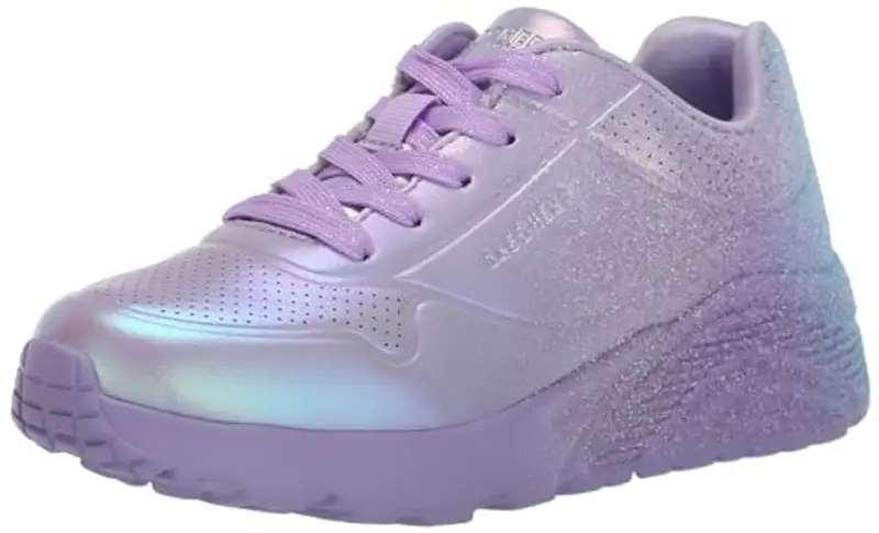 Skechers Ragazza Uno Lite metallizzato Shimmers, Lavanda/Multicolore, 11 Little Kid