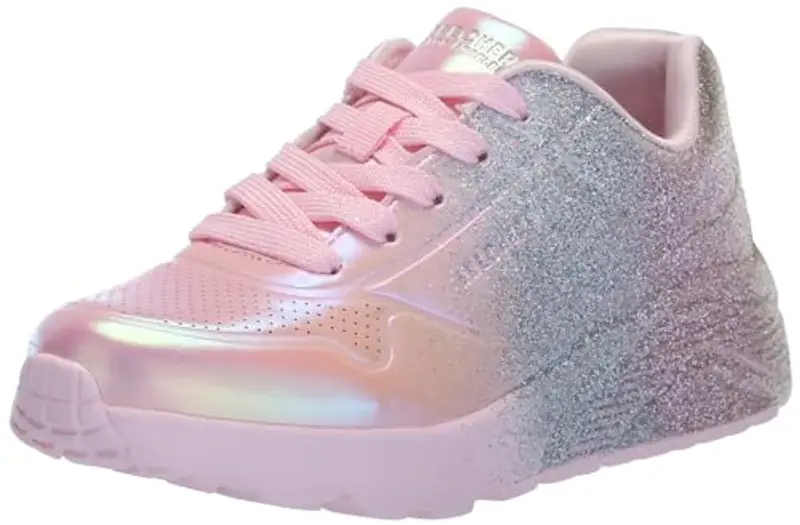 Skechers Ragazza Uno Lite metallizzato Shimmers, Link Rosa/Multicolore, 6.5 Big Kid