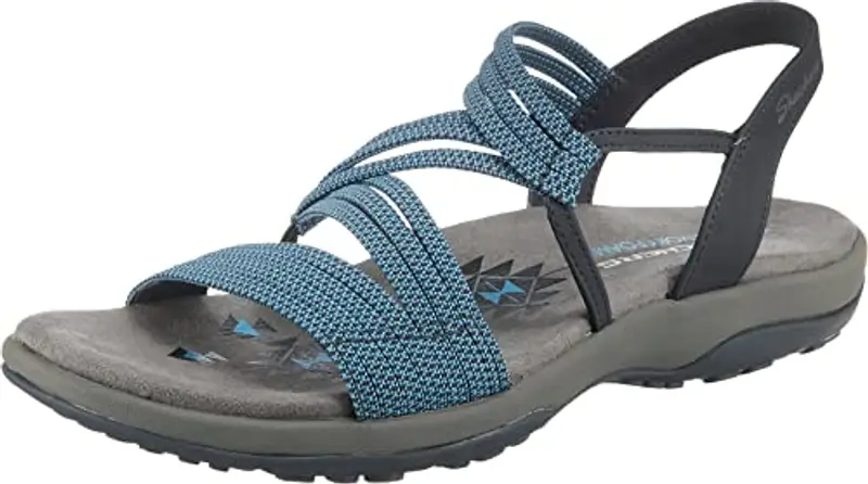 Skechers Reggae Slim - Skech Appeal, Sandali a Punta Aperta Donna, Blu Navy Gore Nvy, 36 EU