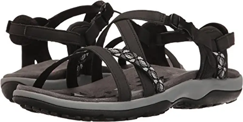 Skechers Reggae Slim - Vacay, Sandali Donna, Black Dark Blk, 38 EU