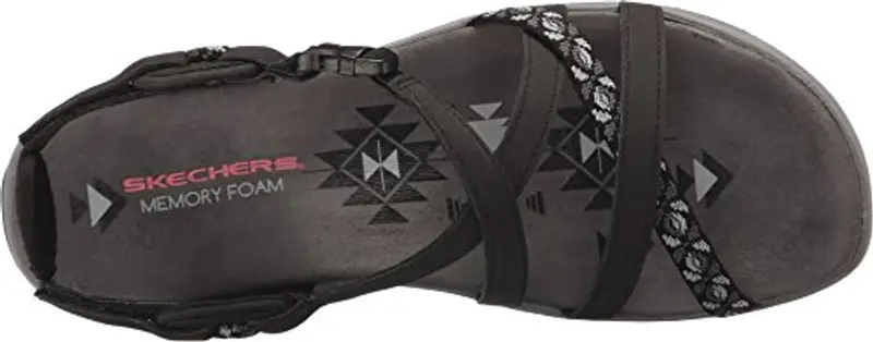 Skechers Reggae Slim - Vacay, Sandali Donna, Black Dark Blk, 38 EU miniatura 2