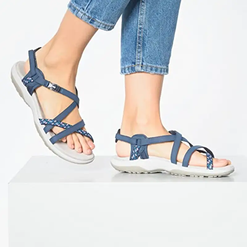 Skechers Reggae Slim - Vacay, Sandali Donna, Blue Navy Nvy, 37 EU miniatura 2